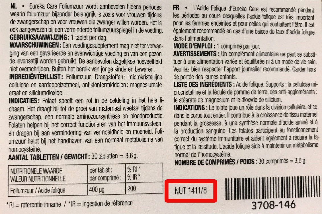 Exemple de numéro de notification